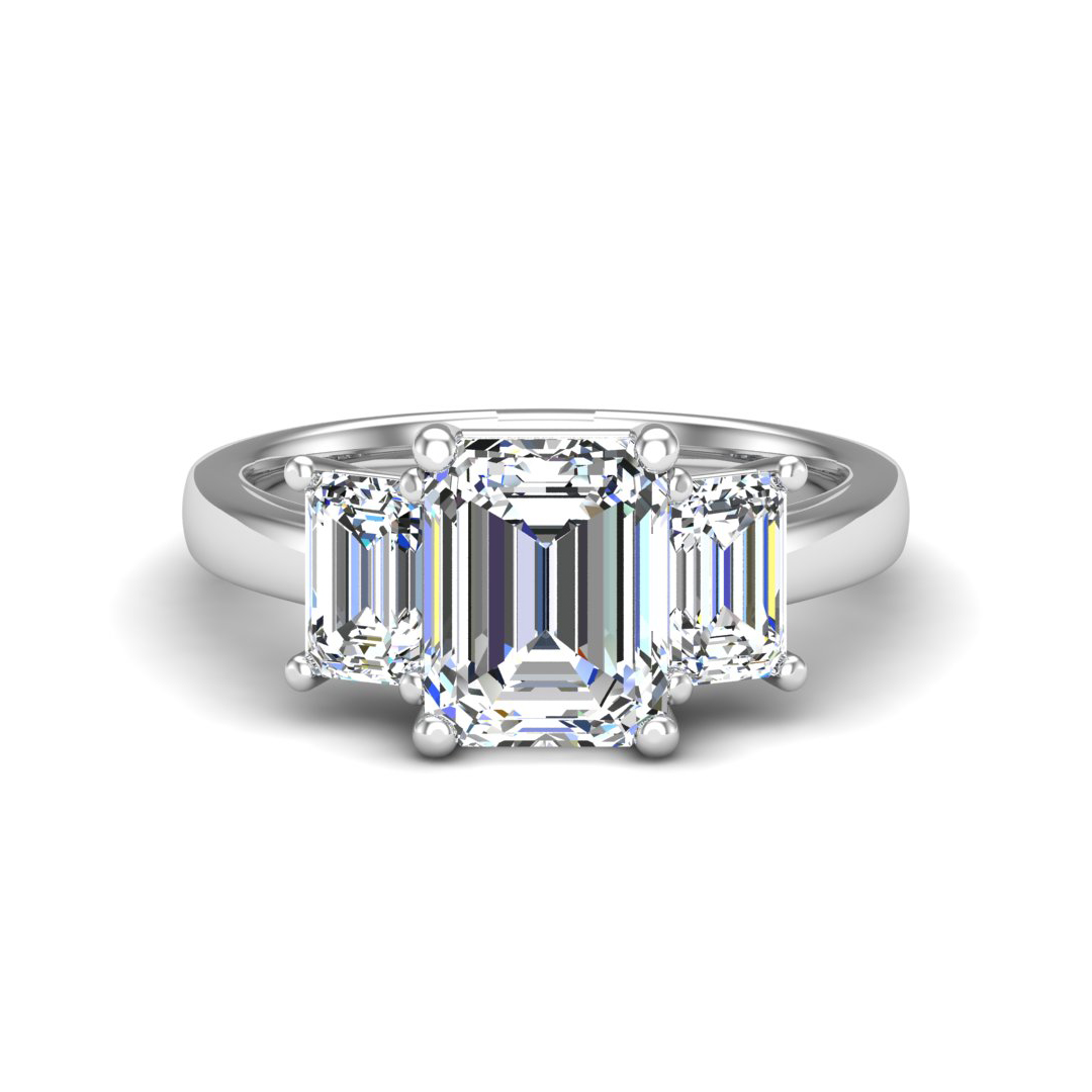 Aaliyah Emerald Three-Stone Engagement ring